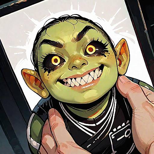 Chibi Ogre Portrait with Evil Grin