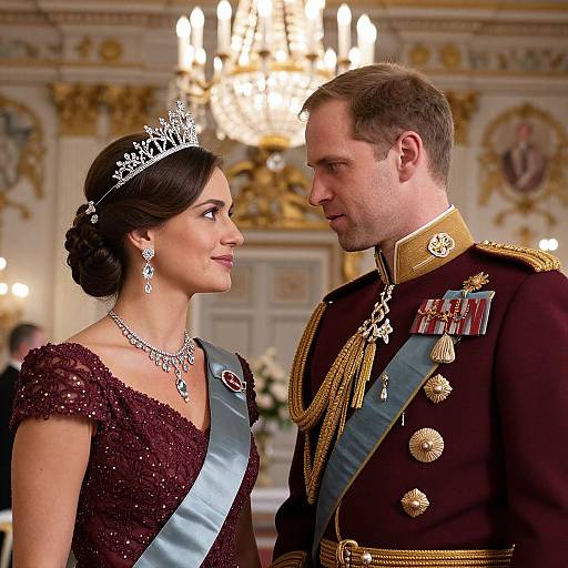Regal Couple in Opulent Setting