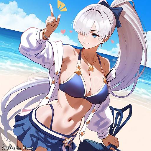 Illustration of Anastasia (swimsuit archer) (fate), fate/grand order in the style of Aestheticc-meme