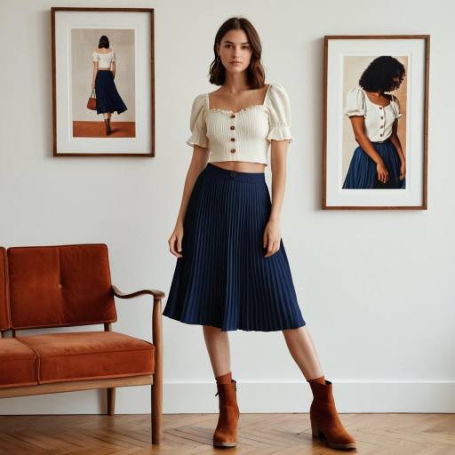 Chic Woman in Contemporary Art Gallery