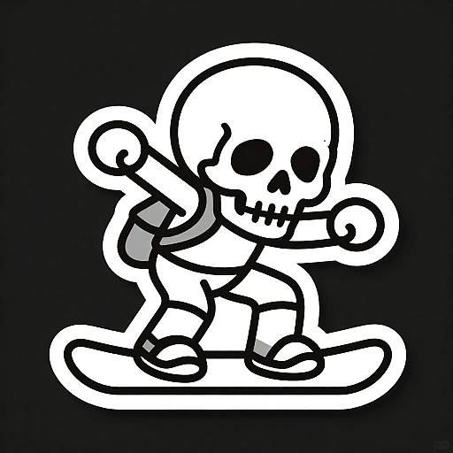 Skull Snowboarder Die-Cut Sticker