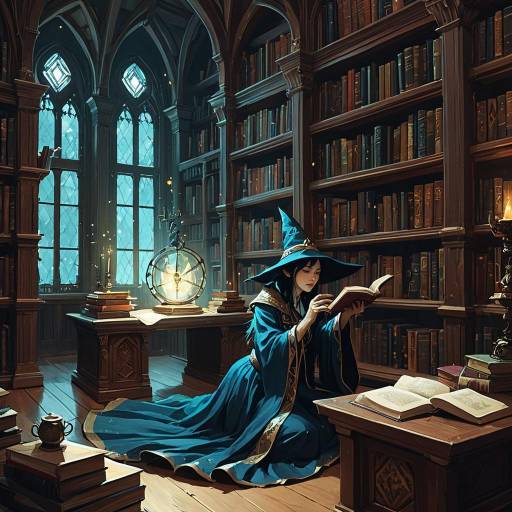 Sorceress Awakens in Enchanted Library