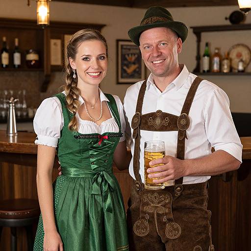 Couple in Traditional Bavarian Attire