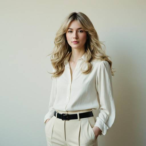 Elegant Woman in Light-Colored Outfit