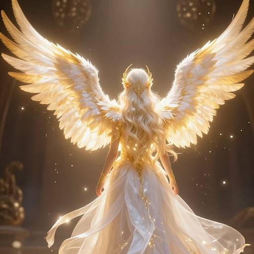 Aasimar Wings Unfolding Over Warrior