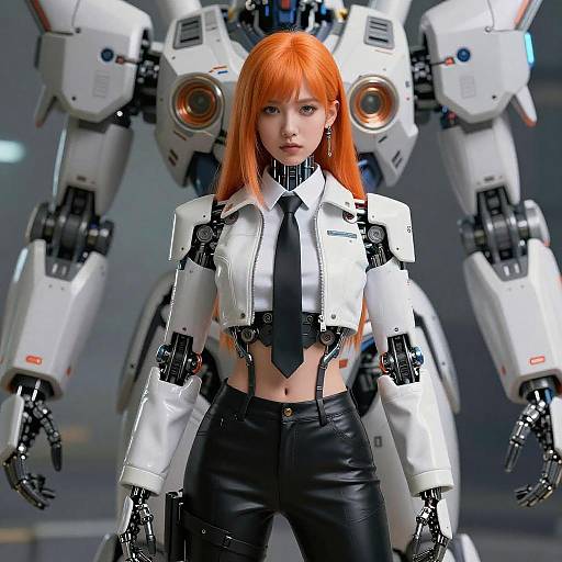 Futuristic Cyborg in Sci-Fi Landscape