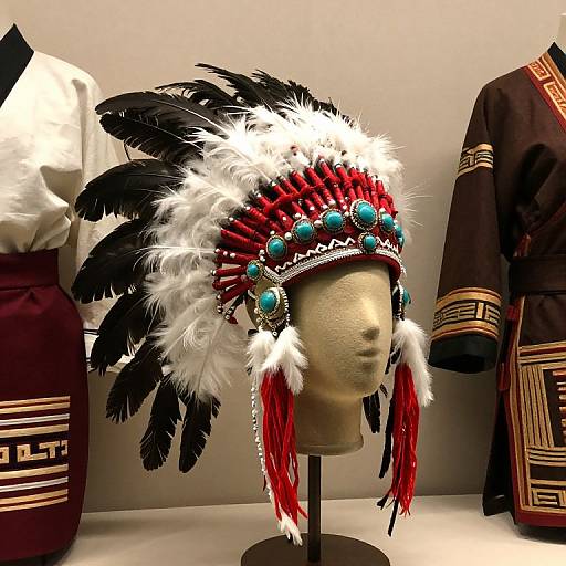 Intricate Shinnecock Headdress Exhibit