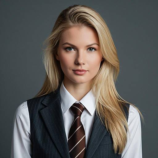 Blonde Businesswoman in Formal Attire