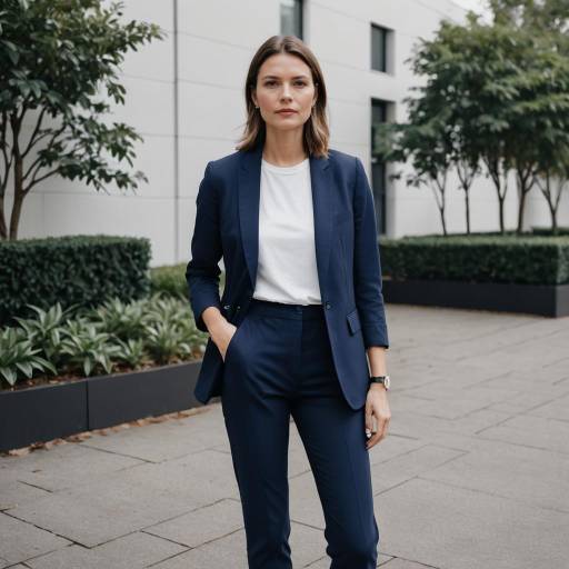 Professional Woman in Royal Blue Suit Outdoors