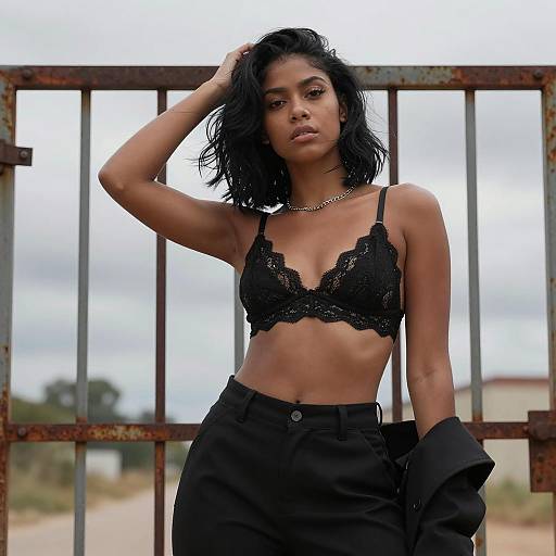 Intense Portrait of Fashionable Black Woman