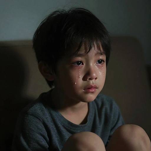 Photorealistic Child with Tears