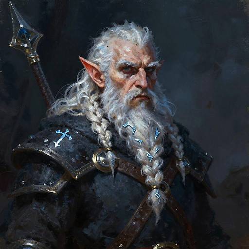 Frost Dwarf Portrait in Dark Fantasy