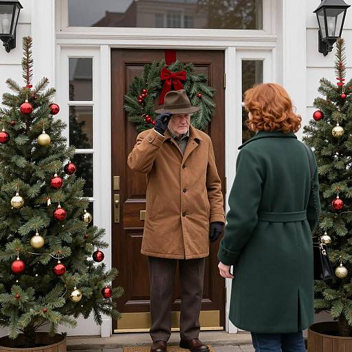 Christmas Doorway Meeting: An Elderly Encounter