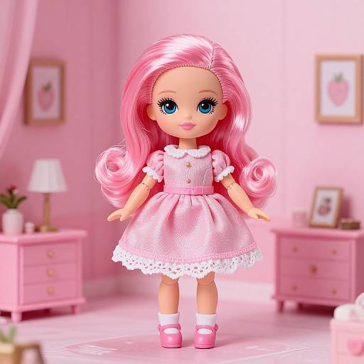 Ariel Pink Dress Doll Scene