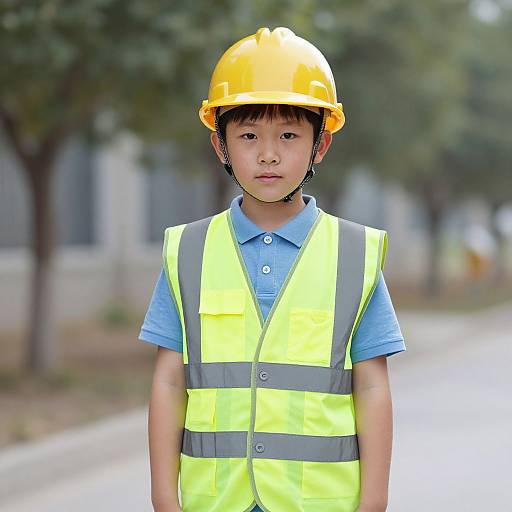 Boy in Construction Worker Costume