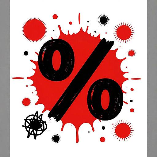 Bold Red and Black Abstract Art