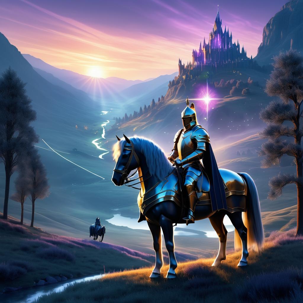 Epic Fantasy Knight in Twilight Valley