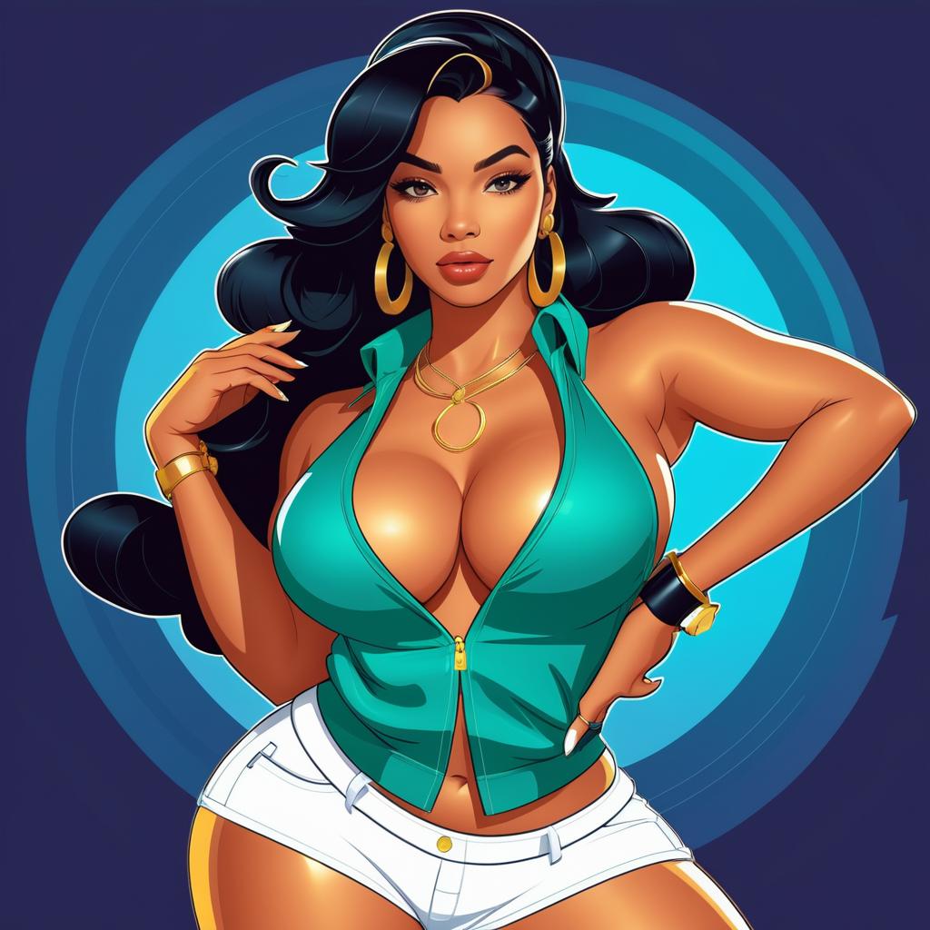 Hip-Hop Jasmine Character Vector Illustration