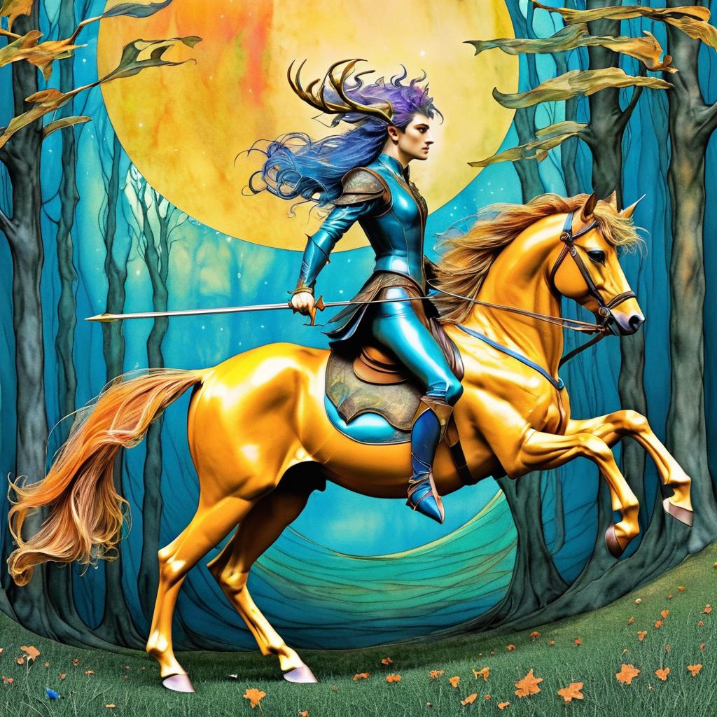 Dynamic Centaur Illustration in Fantasy Style