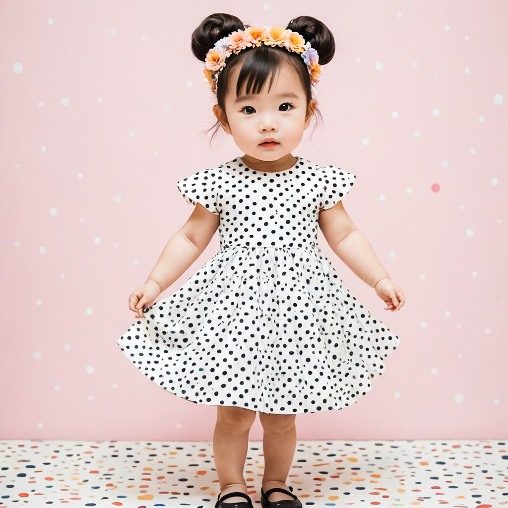 Playful Toddler in Kawaii Fashion