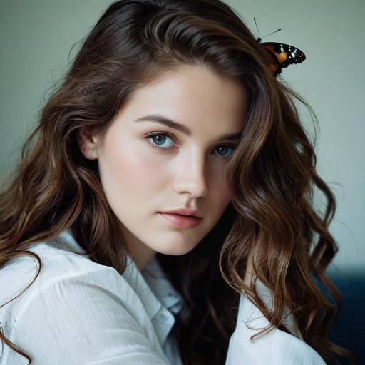 Young Woman with Butterfly in Hair