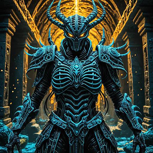 Arachnid-Inspired Warrior in Fractal Armor