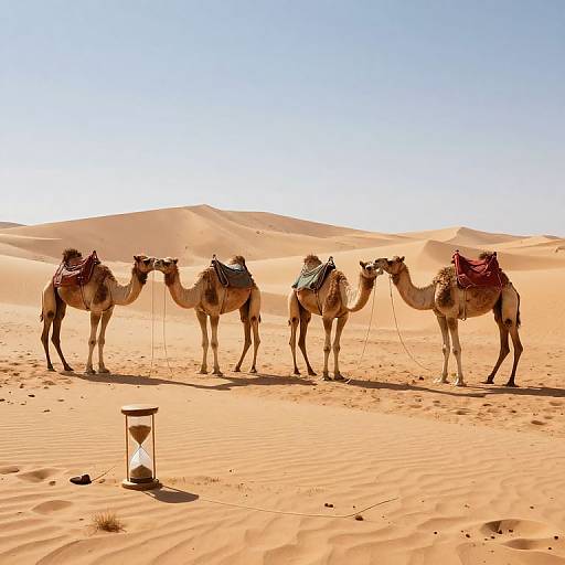 Time-Mining Camels in Desert Dreamscape