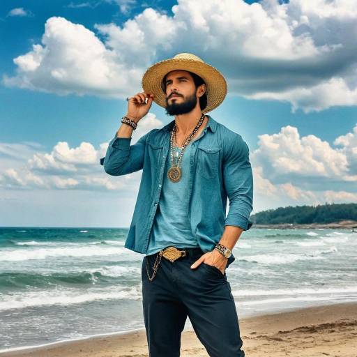 Man in Straw Hat by the Sea