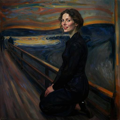 Scandinavian Woman Portrait in Munch Style