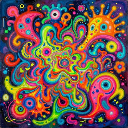 Vibrant Neon Abstract Chaos