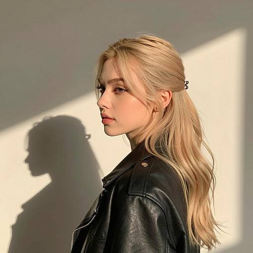 Side Profile of a Blonde Woman in Sunlight