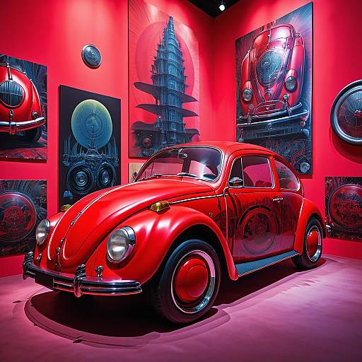 Vintage Volkswagen Beetle in Artistic Style