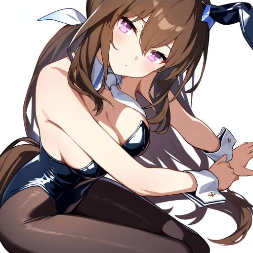 Fashionable Horse Girl with Bunny Style