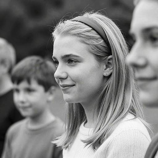 Elegant Black-and-White Portrait of Woman
