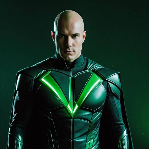Cosplayer as Lex Luthor in Dark Glowing Suit