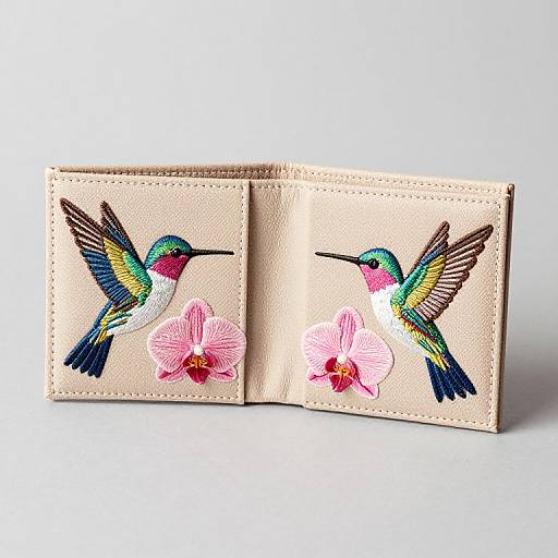 Vegan Bi-Fold Wallet with Embroidery