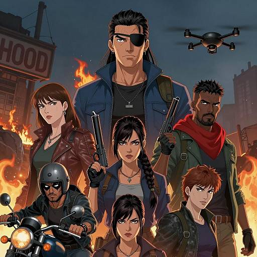 Post-Apocalyptic Group Illustration