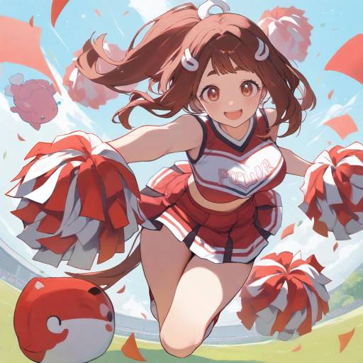 Cheerleader Ochaco Uraraka in Action