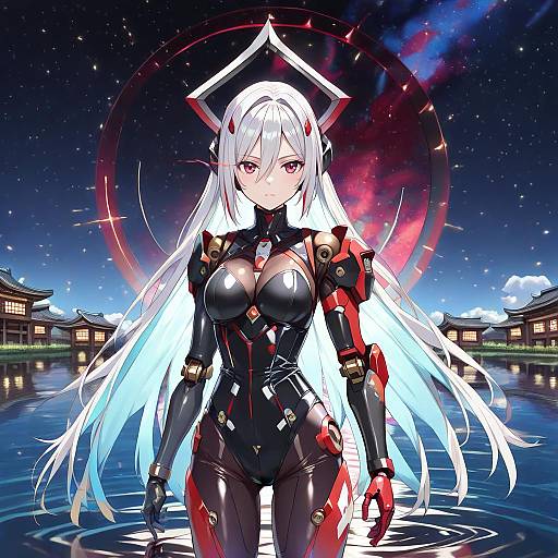 Intricate Mecha Musume in Dark Nebula