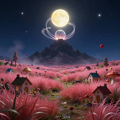 Surreal Celestial Fantasy Garden