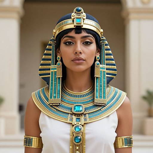 Egyptian-Inspired Woman in Ornate Costume