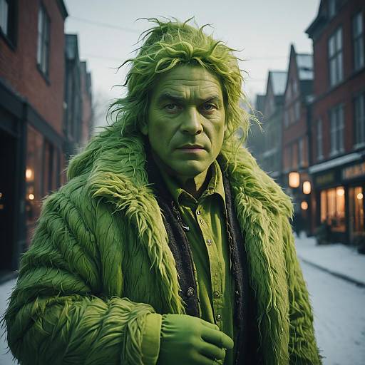 Whimsical Grinch in a Tundra Setting