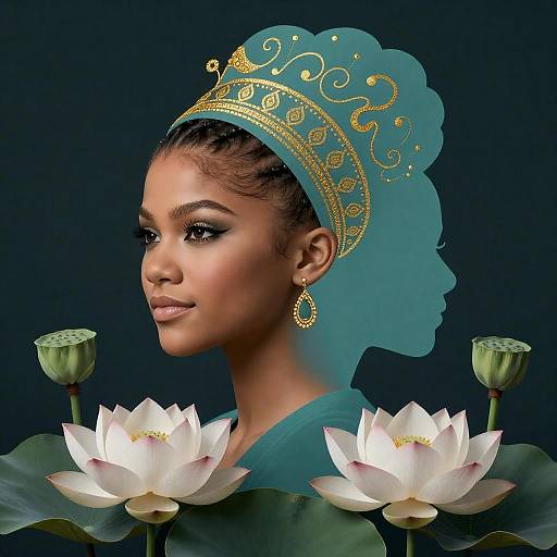 Prickly Zendaya and Blooming Lotus Portrait