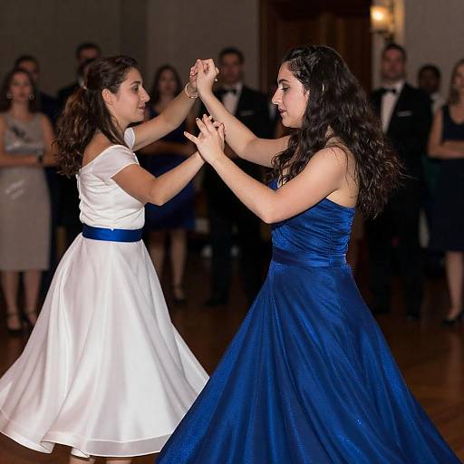 Glamorous Evening: Two Women Dancing