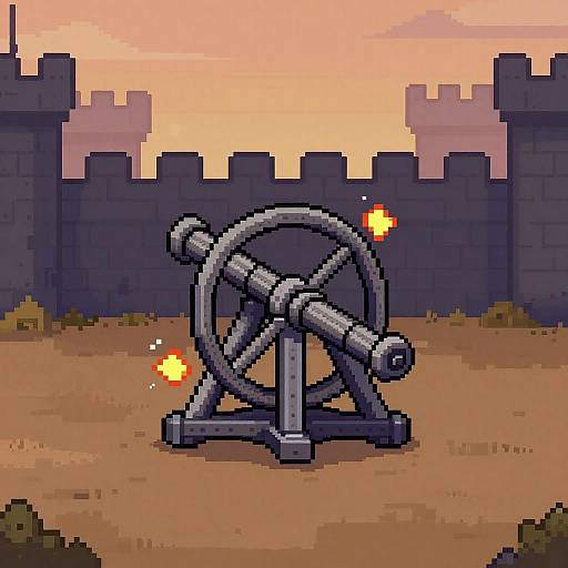 Retro Pixel Art Medieval Ballista