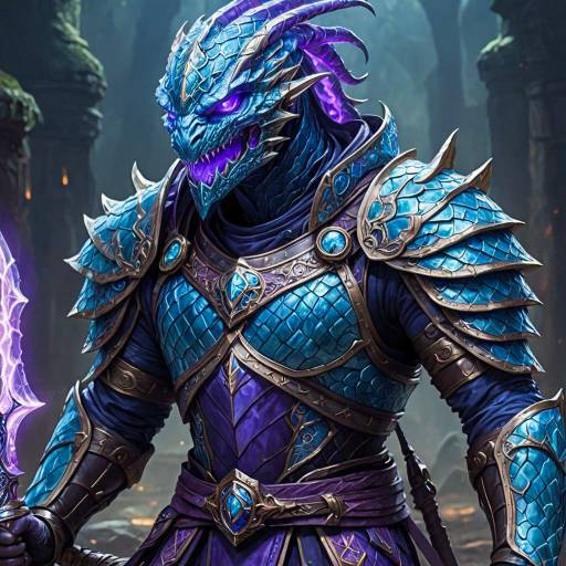 Techno-Warrior with Plasma Sword in Fantasy Armor