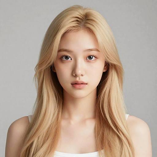 Realistic Cute Blonde Girl Portrait