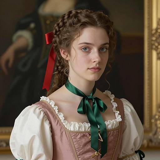 Photorealistic Marie Antoinette Costume Portrait