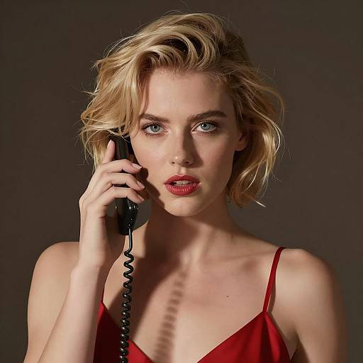 Intense Portrait of a Blonde Woman