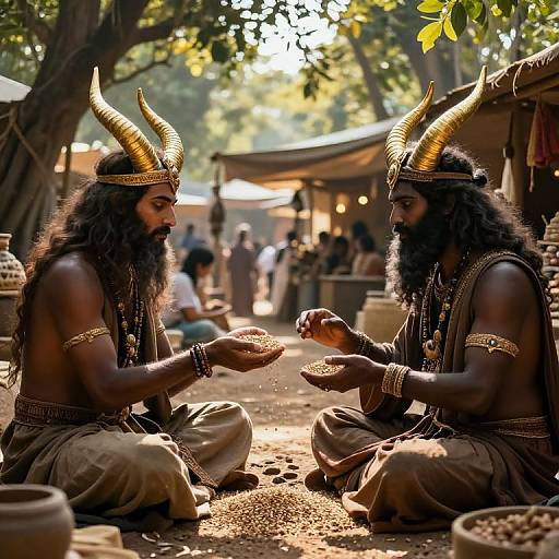 Ancient Gods' Exchange in Marketplace